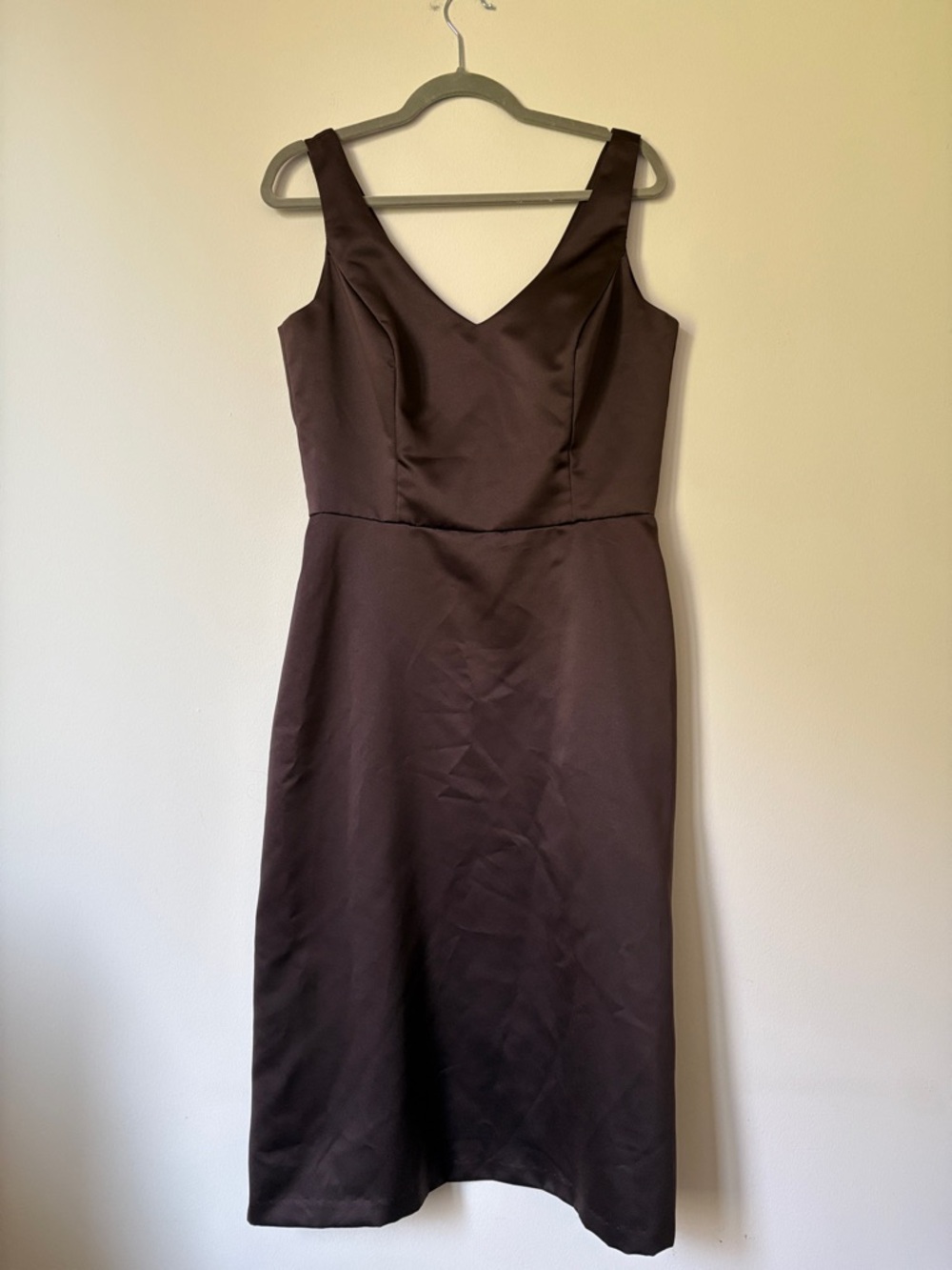 After Six Chocolate Brown V-Neck Midi Dress
